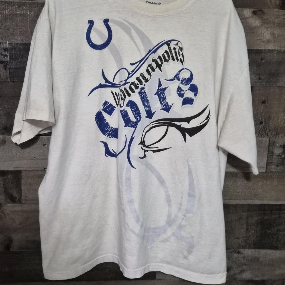 Reebok White Tee with Blue Colts Graphic